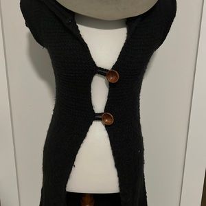 Free People Black Knit Duster